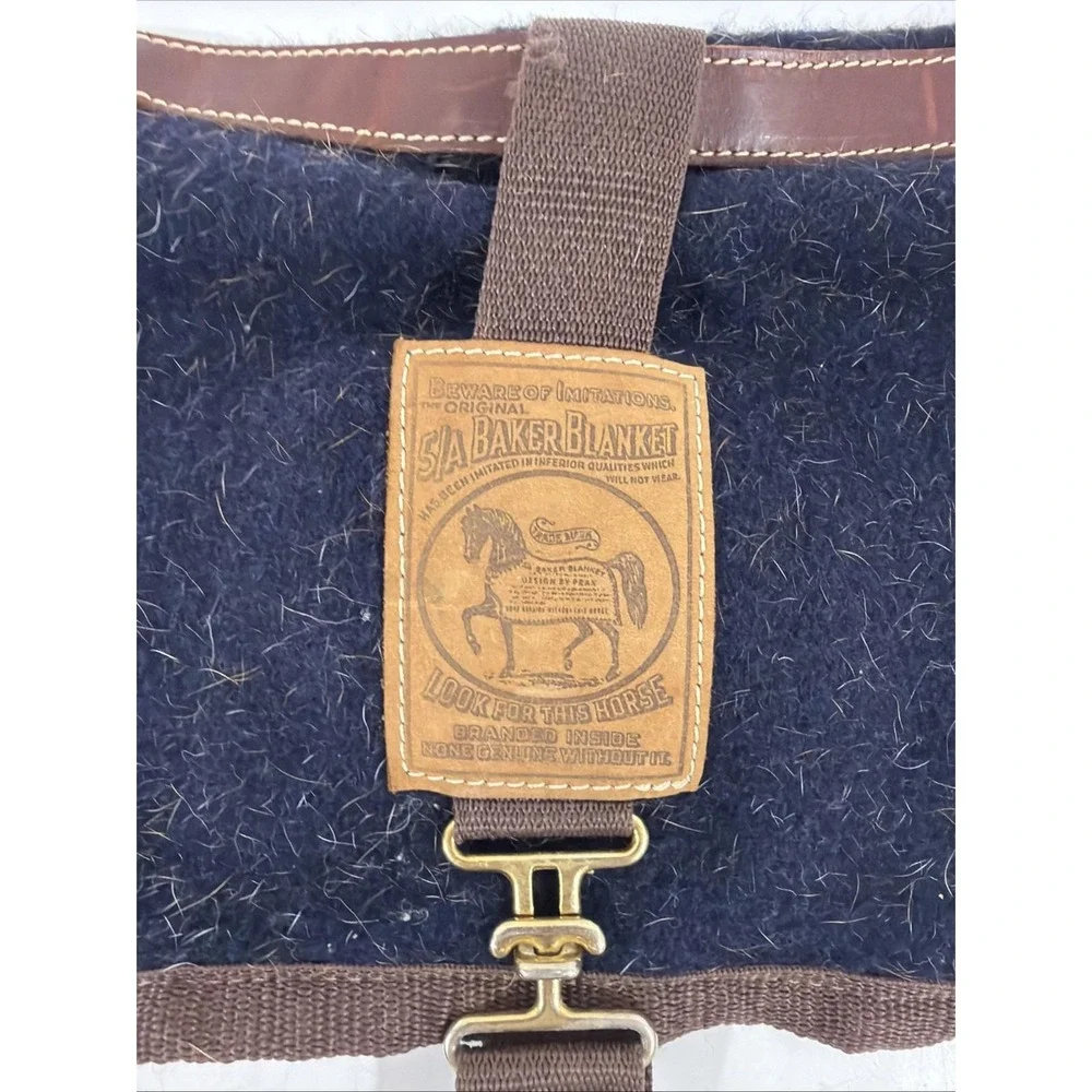 5/A Baker Blanket Navy Wool Coat For Dog Or Miniature Horse? Size Large Rare